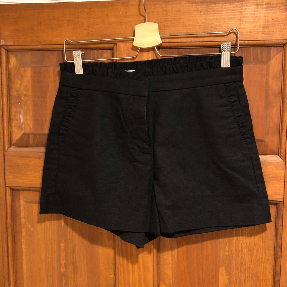 J. Crew Shorts with Ruffles in Black, Size: 2